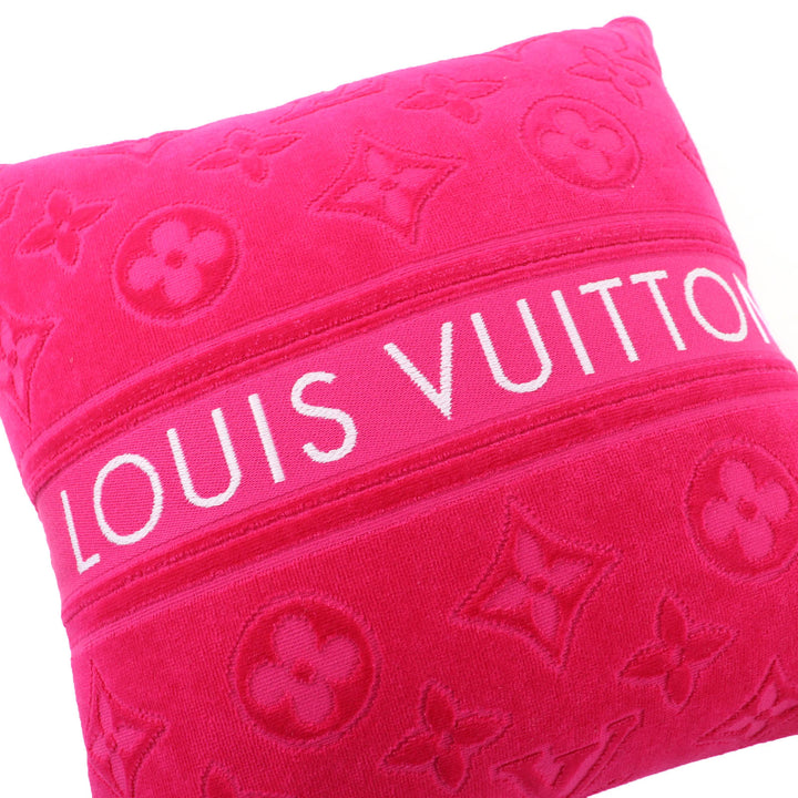 極美品☆LOUIS VUITTON ルイヴィトン 2022年製 M77525 クッサン LV バケーション フューシャピンク ロゴデザイン クッション 伊製 正規品