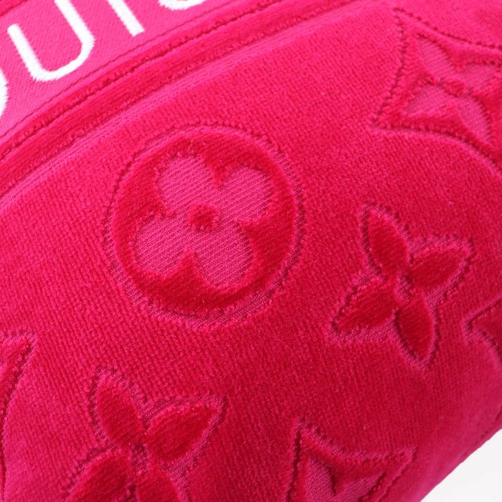 極美品☆LOUIS VUITTON ルイヴィトン 2022年製 M77525 クッサン LV バケーション フューシャピンク ロゴデザイン クッション 伊製 正規品