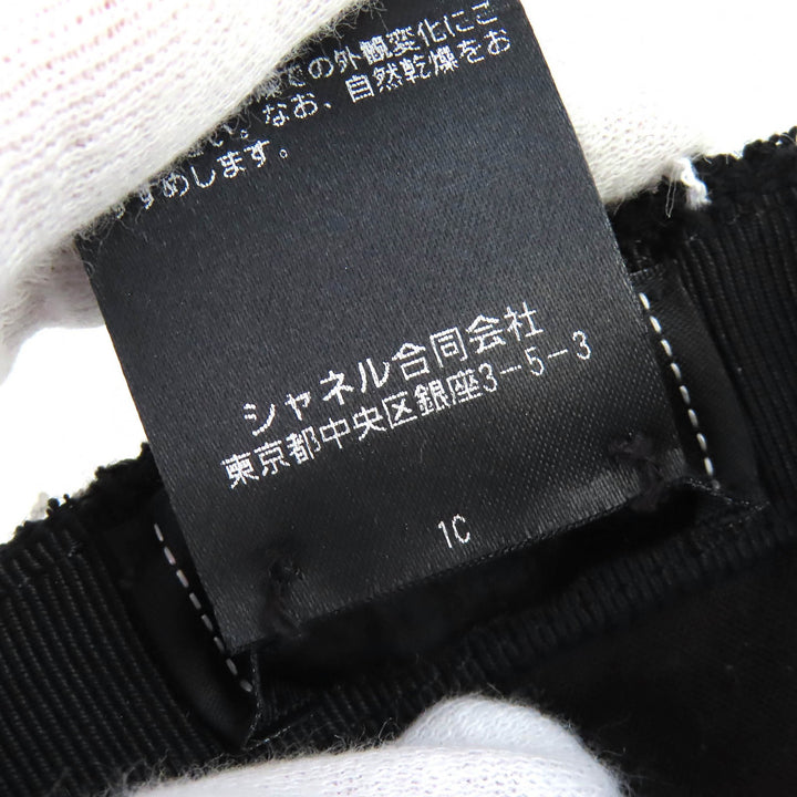 美品△CHANEL シャネル 23B ココマーク ツイード ベースボールキャップ 帽子 ブラック ホワイト ゴールド金具 伊製 正規品 レディース