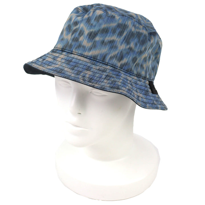 未使用品△DIOR Parley ディオールオム パーレイ 293C906D5547 レオパード柄 バケットハット 帽子 ブルー系 M イタリア製 正規品 メンズ