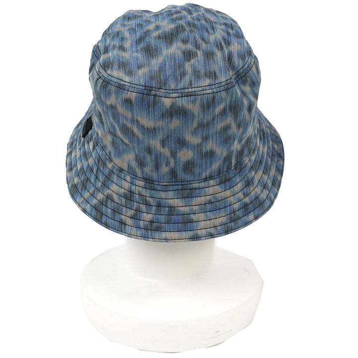 未使用品△DIOR Parley ディオールオム パーレイ 293C906D5547 レオパード柄 バケットハット 帽子 ブルー系 M イタリア製 正規品 メンズ