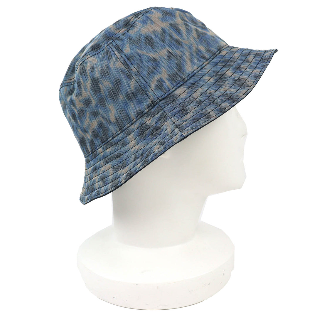 未使用品△DIOR Parley ディオールオム パーレイ 293C906D5547 レオパード柄 バケットハット 帽子 ブルー系 M イタリア製 正規品 メンズ