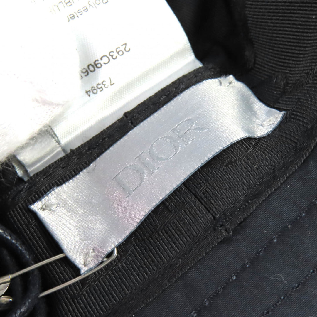 未使用品△DIOR Parley ディオールオム パーレイ 293C906D5547 レオパード柄 バケットハット 帽子 ブルー系 M イタリア製 正規品 メンズ