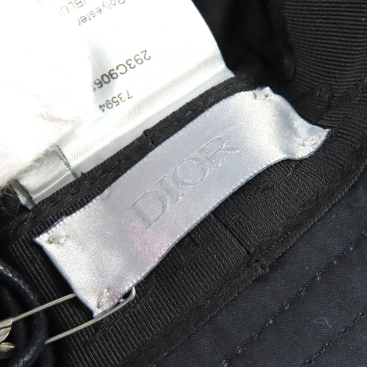 未使用品△DIOR Parley ディオールオム パーレイ 293C906D5547 レオパード柄 バケットハット 帽子 ブルー系 M イタリア製 正規品 メンズ