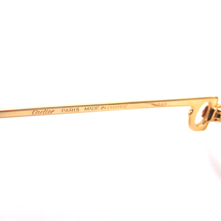美品□Cartier カルティエ ヴィンテージ ツーブリッジ トリニティ オーバル メガネ 眼鏡 アイウェア ゴールド ボルドー 55□20 度入 仏製