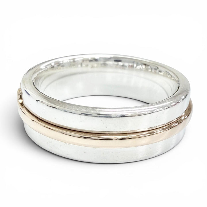 美品△TIFFANY&amp;Co. ティファニー T TWOナロー リング 指輪 AG925 AU750 シルバー ゴールド JP10号 重量6.7g レディース 箱・保存袋付き