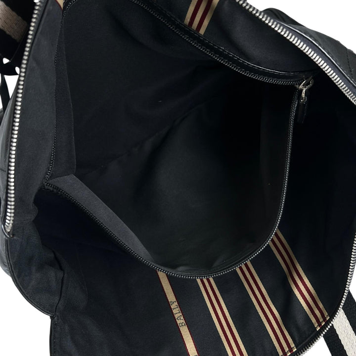 美品▲BALLY バリー TAPRUS トレインスポッティング ストライプ レザー ブリーフケース ブラック ホワイト イタリア製 メンズ