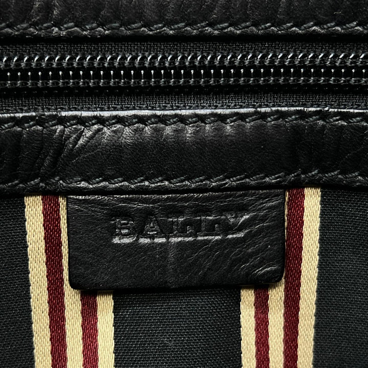 美品▲BALLY バリー TAPRUS トレインスポッティング ストライプ レザー ブリーフケース ブラック ホワイト イタリア製 メンズ