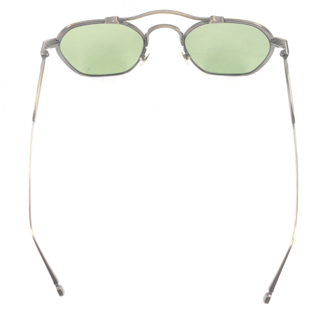 未使用品□MATSUDA マツダ M3145 ツーブリッジ サングラス アイウェア アンティークゴールド グリーンレンズ 50□22-145 日本製 メンズ　