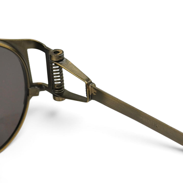 美品●JEAN-PAUL GAULTIER ジャンポールゴルチエ ヴィンテージ 56-5105 スプリングフレーム サングラス アンティークゴールド 日本製