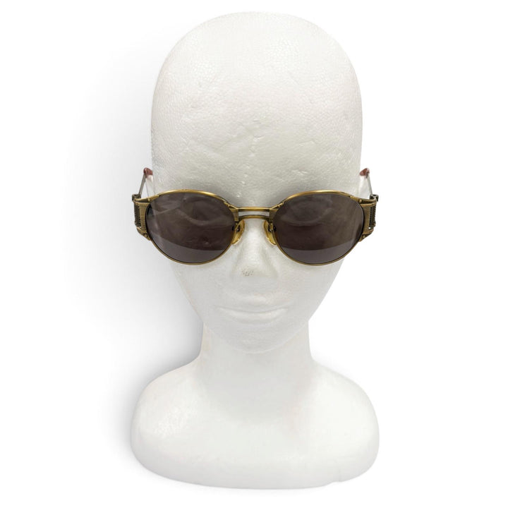 美品●JEAN-PAUL GAULTIER ジャンポールゴルチエ ヴィンテージ 56-5105 スプリングフレーム サングラス アンティークゴールド 日本製