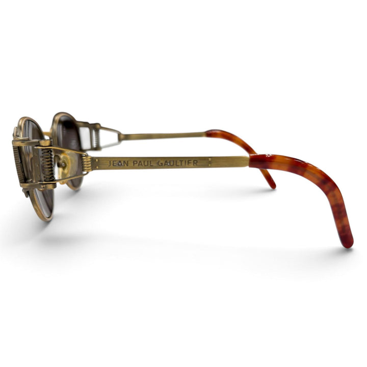 美品●JEAN-PAUL GAULTIER ジャンポールゴルチエ ヴィンテージ 56-5105 スプリングフレーム サングラス アンティークゴールド 日本製