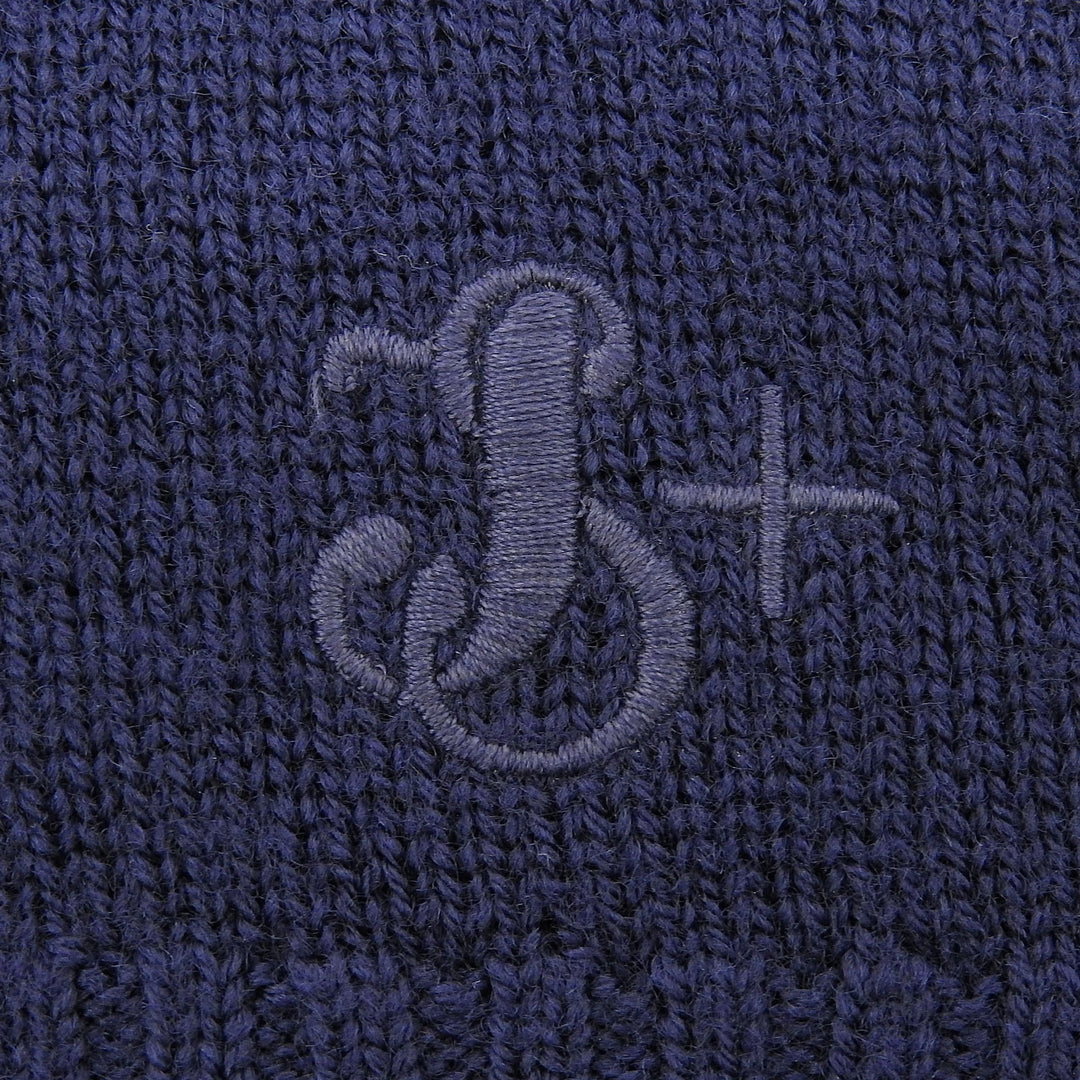 極美品▲JIL SANDER+ ジルサンダープラス J40GP0049 ウール100％ ロゴ刺繍 カーディガン ネイビー 32 イタリア製 正規品 レディース