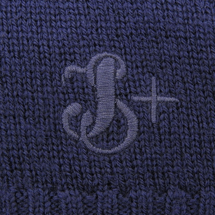 極美品▲JIL SANDER+ ジルサンダープラス J40GP0049 ウール100％ ロゴ刺繍 カーディガン ネイビー 32 イタリア製 正規品 レディース