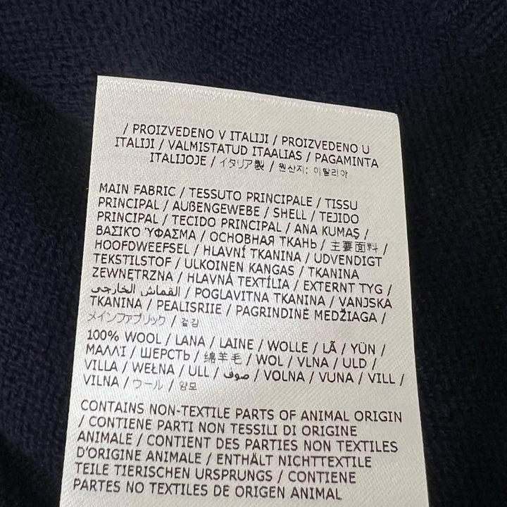 極美品▲JIL SANDER+ ジルサンダープラス J40GP0049 ウール100％ ロゴ刺繍 カーディガン ネイビー 32 イタリア製 正規品 レディース
