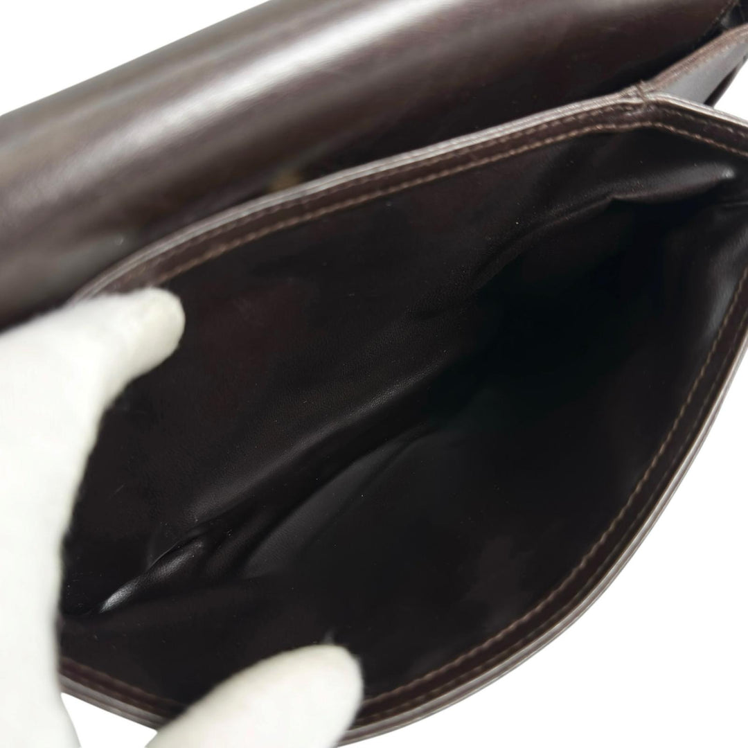 良品▲CELINE セリーヌ ヴィンテージ M04 トリンオフ レザー ハンドバッグ ブラウン ゴールド金具 イタリア製 レディース
