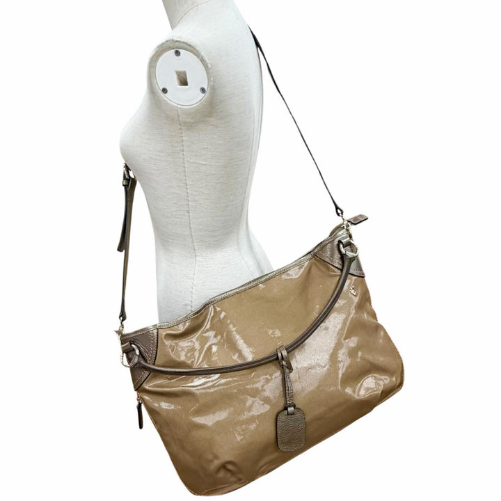 美品△PELLE BORSA ペレボルサ 2WAY ハンドバッグ トートバッグ ショルダーバッグ 2点セット ベージュ系 ブラウン系 レディース