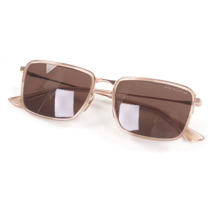 未使用品□DITA ディータ DTS201-A-03 ALLUVIAN サングラス アイウェア ピンクゴールド クリアベージュ 54□17-145 デモレンズ 日本製