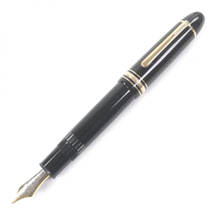 美品□MONTBLANC モンブラン マイスターシュテュック 149 ペン先18K キャップ式 万年筆 ブラック ゴールド ドイツ製 メンズオススメ◎