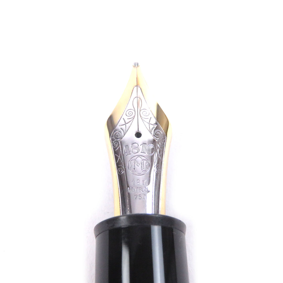 美品□MONTBLANC モンブラン マイスターシュテュック 149 ペン先18K キャップ式 万年筆 ブラック ゴールド ドイツ製 メンズオススメ◎