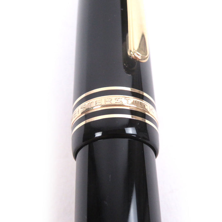 美品□MONTBLANC モンブラン マイスターシュテュック 149 ペン先18K キャップ式 万年筆 ブラック ゴールド ドイツ製 メンズオススメ◎