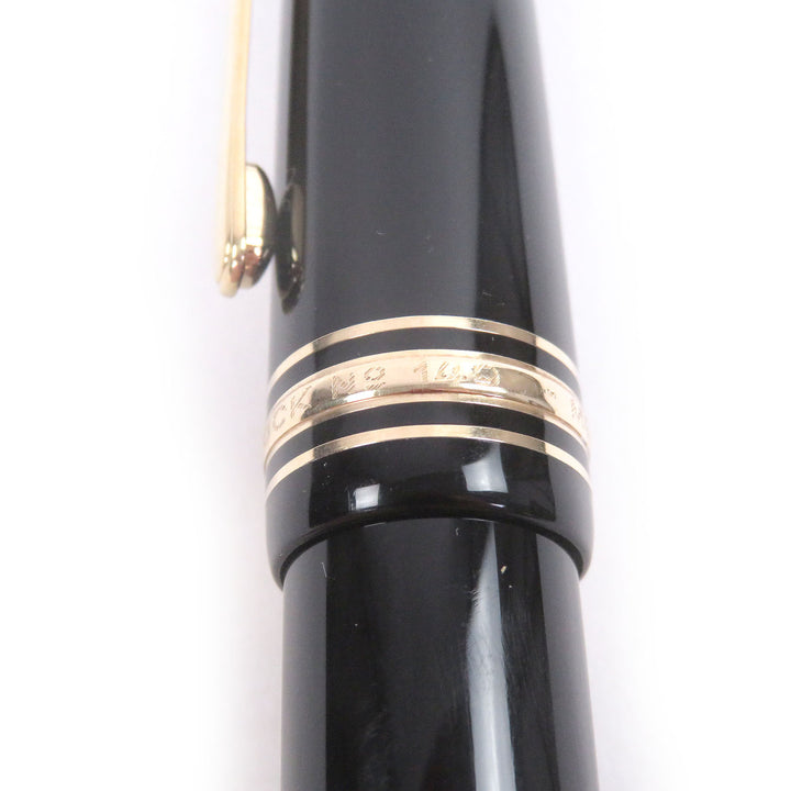 美品□MONTBLANC モンブラン マイスターシュテュック 149 ペン先18K キャップ式 万年筆 ブラック ゴールド ドイツ製 メンズオススメ◎