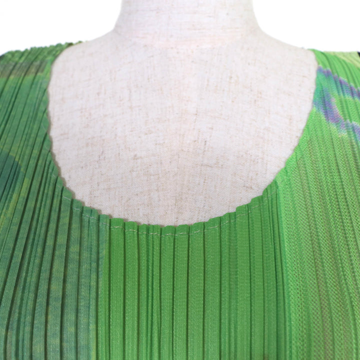極美品☆PLEATS PLEASE プリーツプリーズ イッセイミヤケ PP12-JK611 ノースリーブ カットソー マルチカラー 3 日本製 正規品 レディース