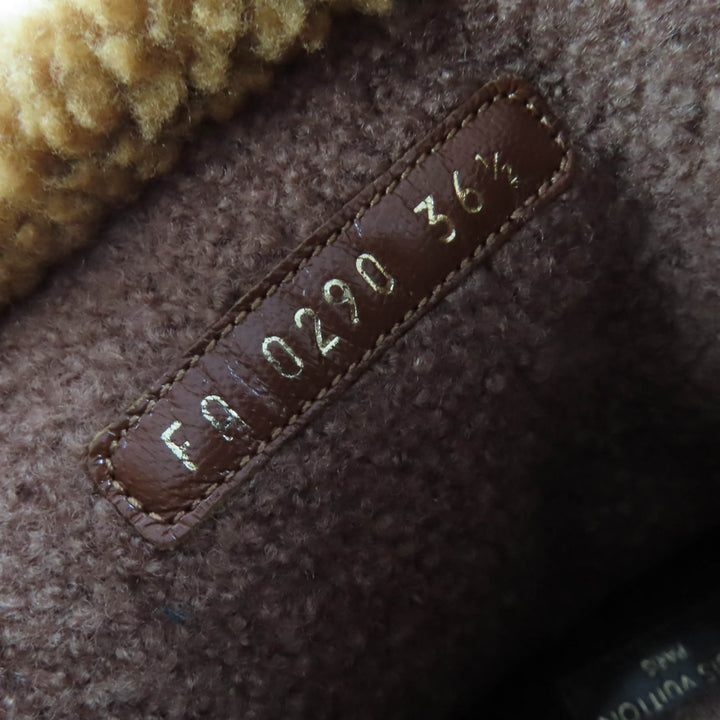 極美品☆LOUIS VUITTON ルイヴィトン スノードロップ・ライン LVロゴ ムートンブーツ アンクルブーツ ブラウン 36.5 伊製 レディース