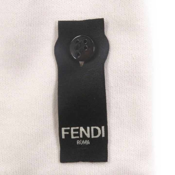 極美品□FENDI フェンディ 2023年製 FY1291 ロゴエンブロイダリー 刺繍 半袖Ｔシャツ カットソー アイボリー XXL イタリア製 正規品