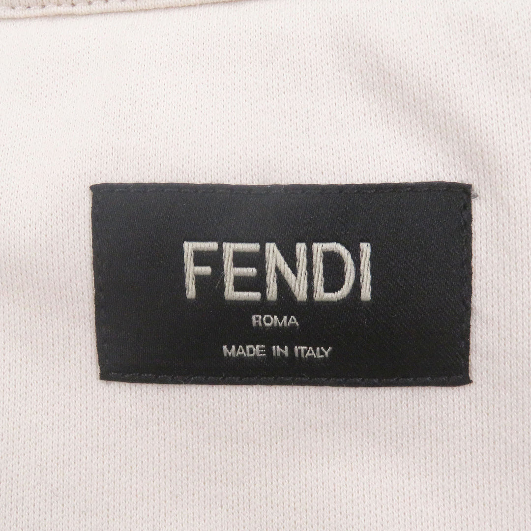 極美品□FENDI フェンディ 2023年製 FY1291 ロゴエンブロイダリー 刺繍 半袖Ｔシャツ カットソー アイボリー XXL イタリア製 正規品