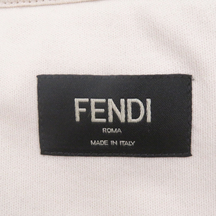 極美品□FENDI フェンディ 2023年製 FY1291 ロゴエンブロイダリー 刺繍 半袖Ｔシャツ カットソー アイボリー XXL イタリア製 正規品