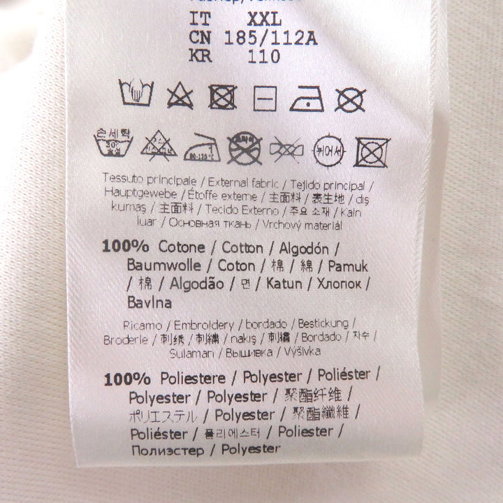 極美品□FENDI フェンディ 2023年製 FY1291 ロゴエンブロイダリー 刺繍 半袖Ｔシャツ カットソー アイボリー XXL イタリア製 正規品