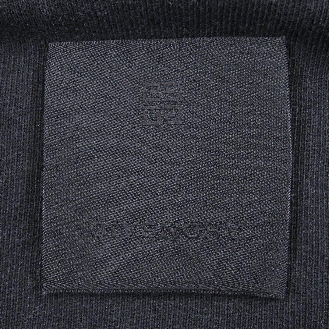 美品□GIVENCHY ジバンシィ BMJ0KE3Y9W コットン100％ デストロイ加工 ロゴプリント スウェットシャツ トレーナー ブラック XL 正規品