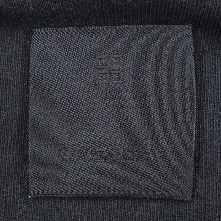 美品□GIVENCHY ジバンシィ BMJ0KE3Y9W コットン100％ デストロイ加工 ロゴプリント スウェットシャツ トレーナー ブラック XL 正規品