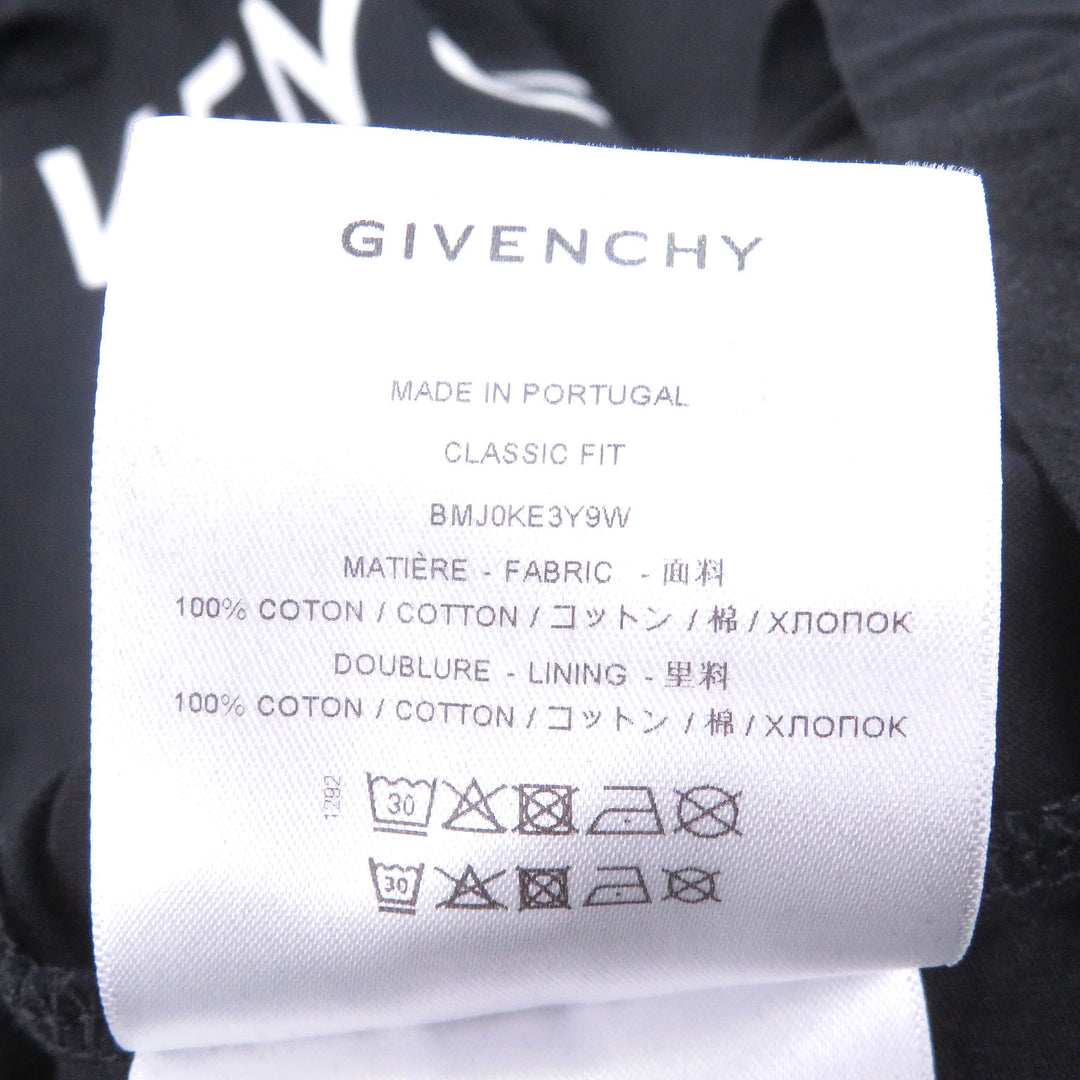 美品□GIVENCHY ジバンシィ BMJ0KE3Y9W コットン100％ デストロイ加工 ロゴプリント スウェットシャツ トレーナー ブラック XL 正規品