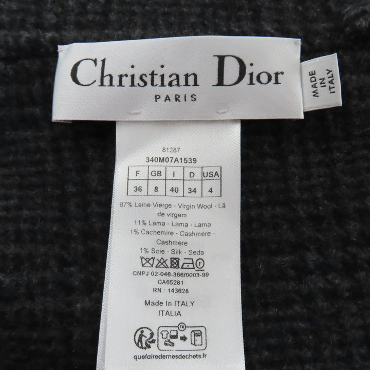 極美品☆Christian Dior クリスチャンディオール 2023年製 340M07A1539 カシミヤ シルク混 リバーシブル ベルテッドコート 40 正規品