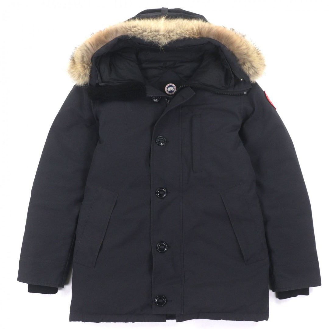 良品▼CANADA GOOSE カナダグース 3438JM Jasper Parka ロゴワッペン・ファー付き フーデッド ダブルジップアップ ダウンコート S 正規品