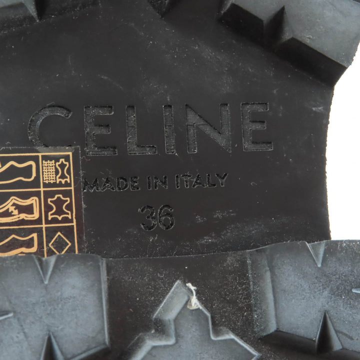 極美品★CELINE セリーヌ マーガレット チェルシーブーツ レザー トリオンフ サイドゴア ブーツ ブラック 36 保存袋付き イタリア製
