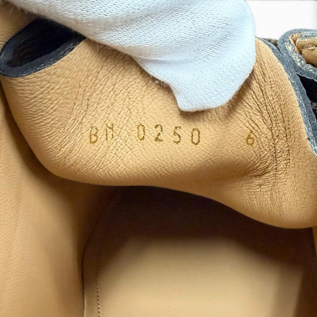 美品□LOUIS VUITTON ルイヴィトン NIGO ニゴー 2020年製 LV モッズライン モノグラムキャンバス アンクルブーツ ブラウン 6 イタリア製