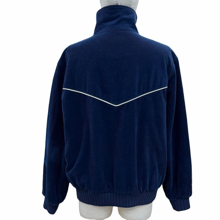 美品◇CELINE セリーヌ 2Q595902T コットン カシミヤ トリオンフジップトップ ハイネック コーデュロイ ジャケット ネイビー S 正規品