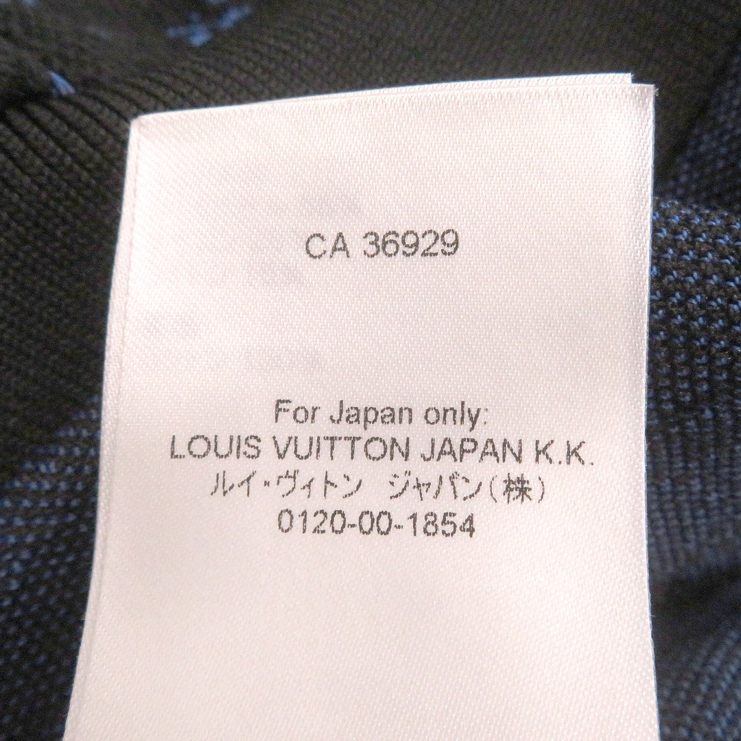 美品□LOUIS VUITTON ルイヴィトン 23SS モノグラムジップスルー パーカー フーディー ブラック ブルー M イタリア製 正規品 メンズ