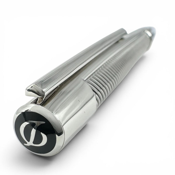 極美品▲Dupont デュポン 405722 デフィ パラディウムフィニッシュ ツイスト式 ボールペン シルバー フランス製 メンズ