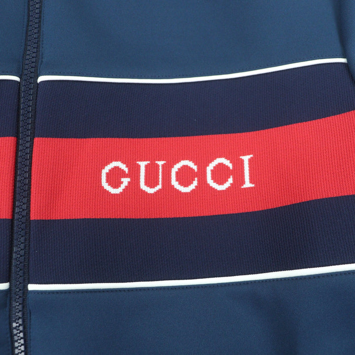 未使用品□GUCCI グッチ 787872 ネオプレンロゴ ウェブストライプ ジップアップ トラックジャケット ブルゾン S イタリア製 正規品