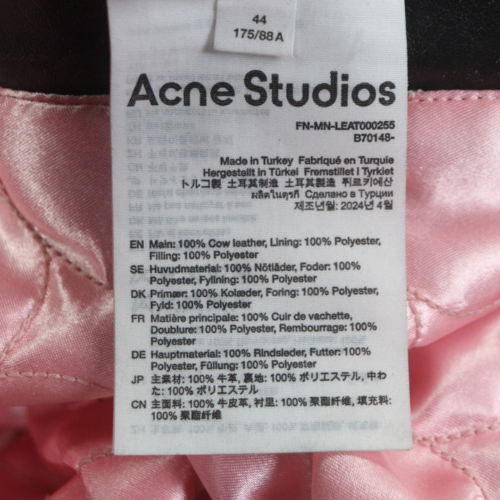 美品▼アクネストゥディオズ FN-MN-LEAT000255 DISTRESSED LEATHER JACKET ヴィンテージ加工 オーバーサイズ ダブルライダース 44 正規品