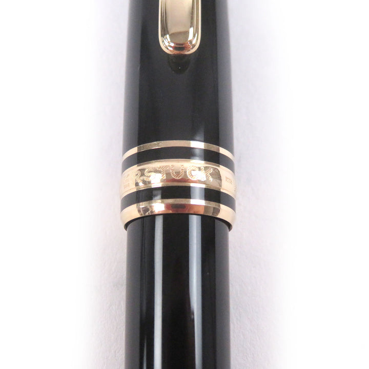 美品□MONTBLANC モンブラン マイスターシュテュック クラシック キャップ式 ペン先14K EFニブ 万年筆 ブラック ゴールド ドイツ製