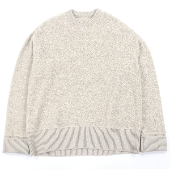 極美品□JIL SANDER+ ジルサンダープラス J47GU0008 クルーネック ボアフリースニット スウェット ベージュ M イタリア製 正規品 メンズ