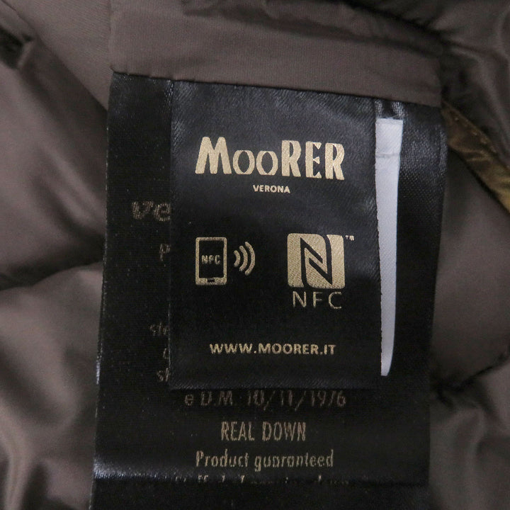 美品□MOORER ムーレー ACQUA CATALDI ダブルジップ フーデッド ダウンジャケット ブラック 52 イタリア製 正規品 メンズオススメ◎