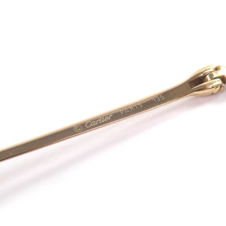美品□Cartier カルティエ 135 トリニティ メガネ 眼鏡 アイウェア ゴールド ブラウン 53□21 度入り フランス製 メンズオススメ◎