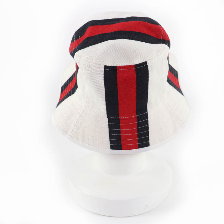 未使用品☆GUCCI グッチ 788561 コットン100％ ウェブライン ロゴ バケット ハット ホワイト系 S 保存袋付 イタリア製 正規品 レディース