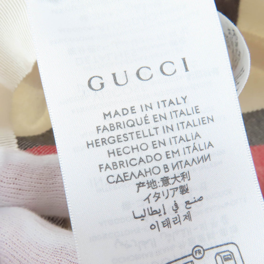 未使用品☆GUCCI グッチ 788561 コットン100％ ウェブライン ロゴ バケット ハット ホワイト系 S 保存袋付 イタリア製 正規品 レディース